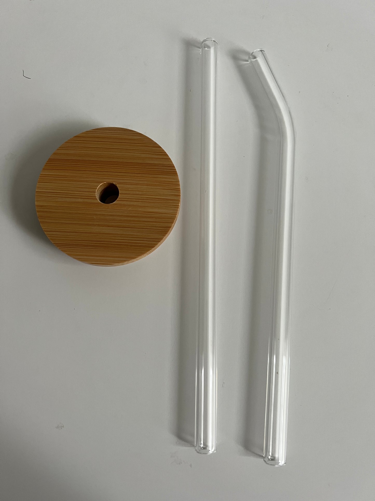 Bamboo Lid & Reusable Glass Straw