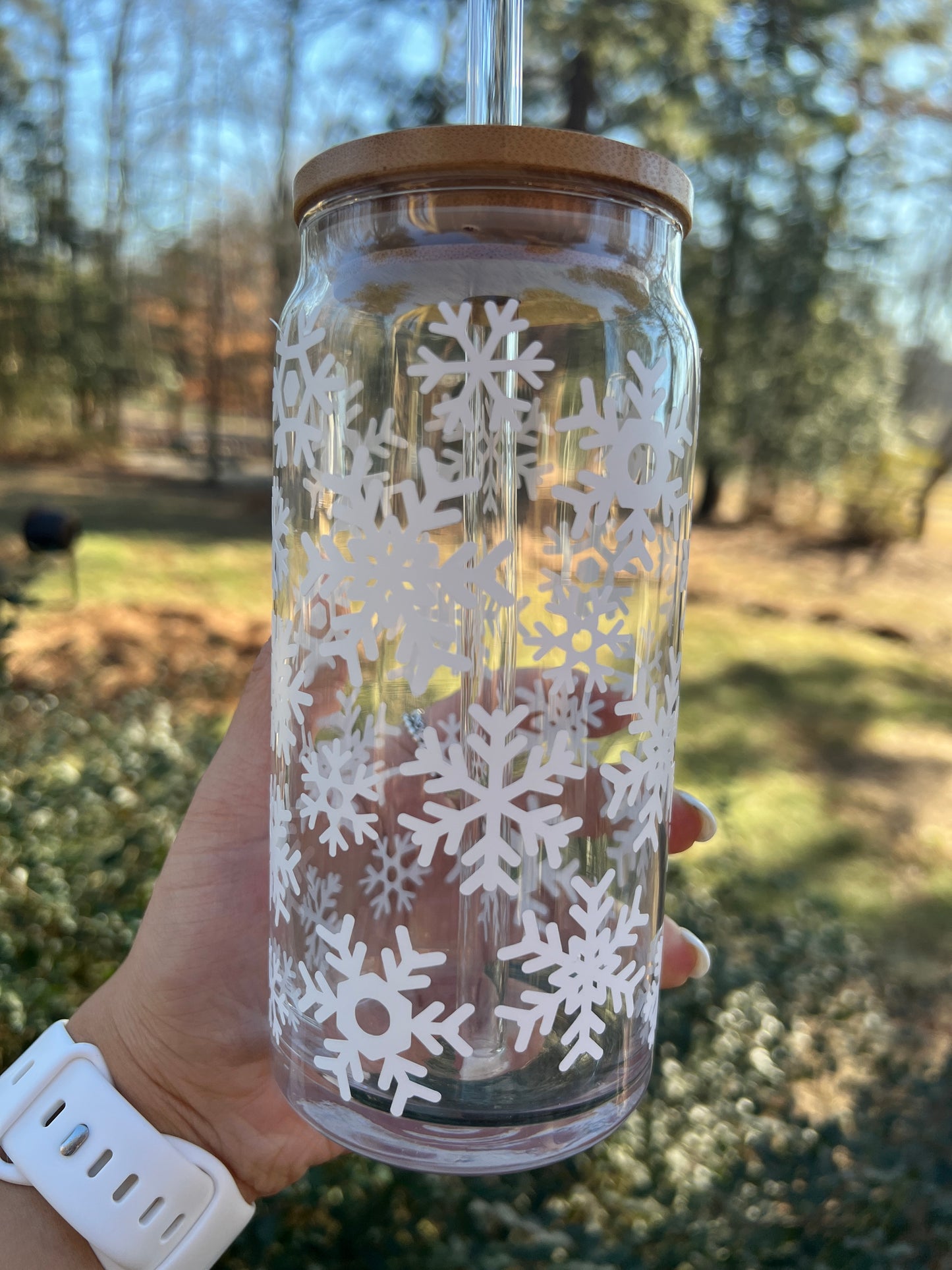 Snowflake Beer Can Glass