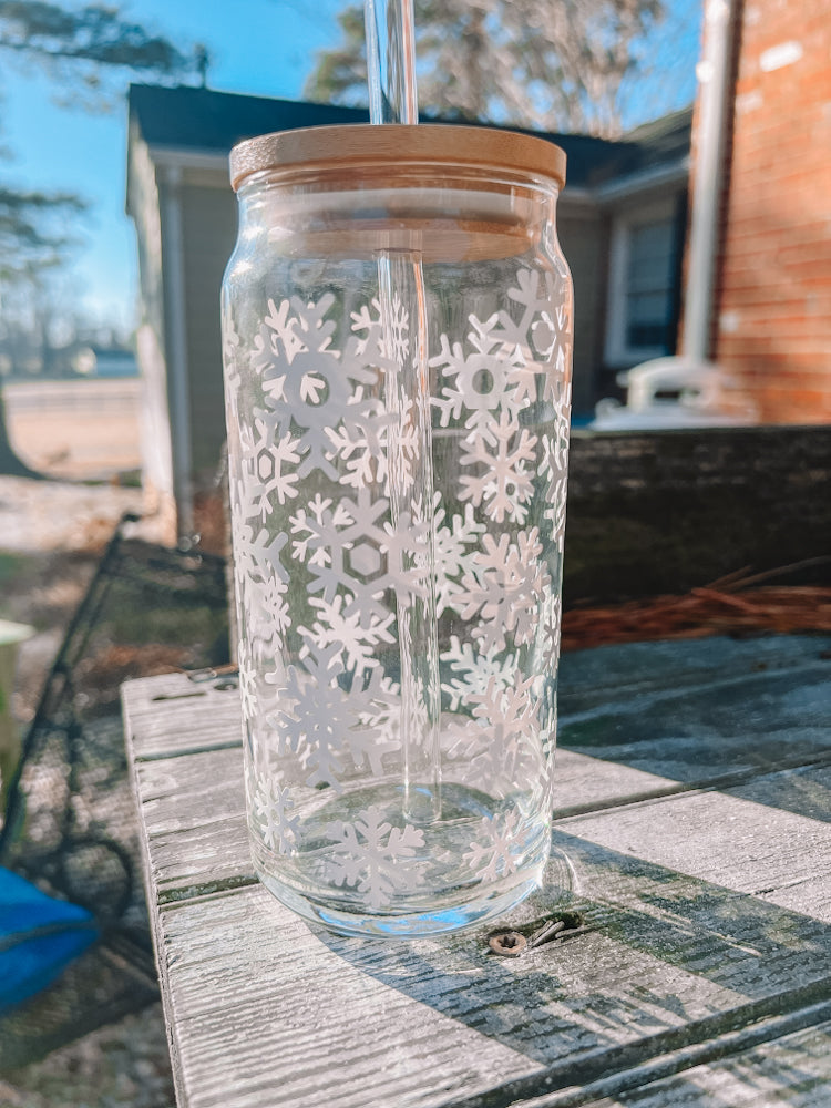 Snowflake Beer Can Glass