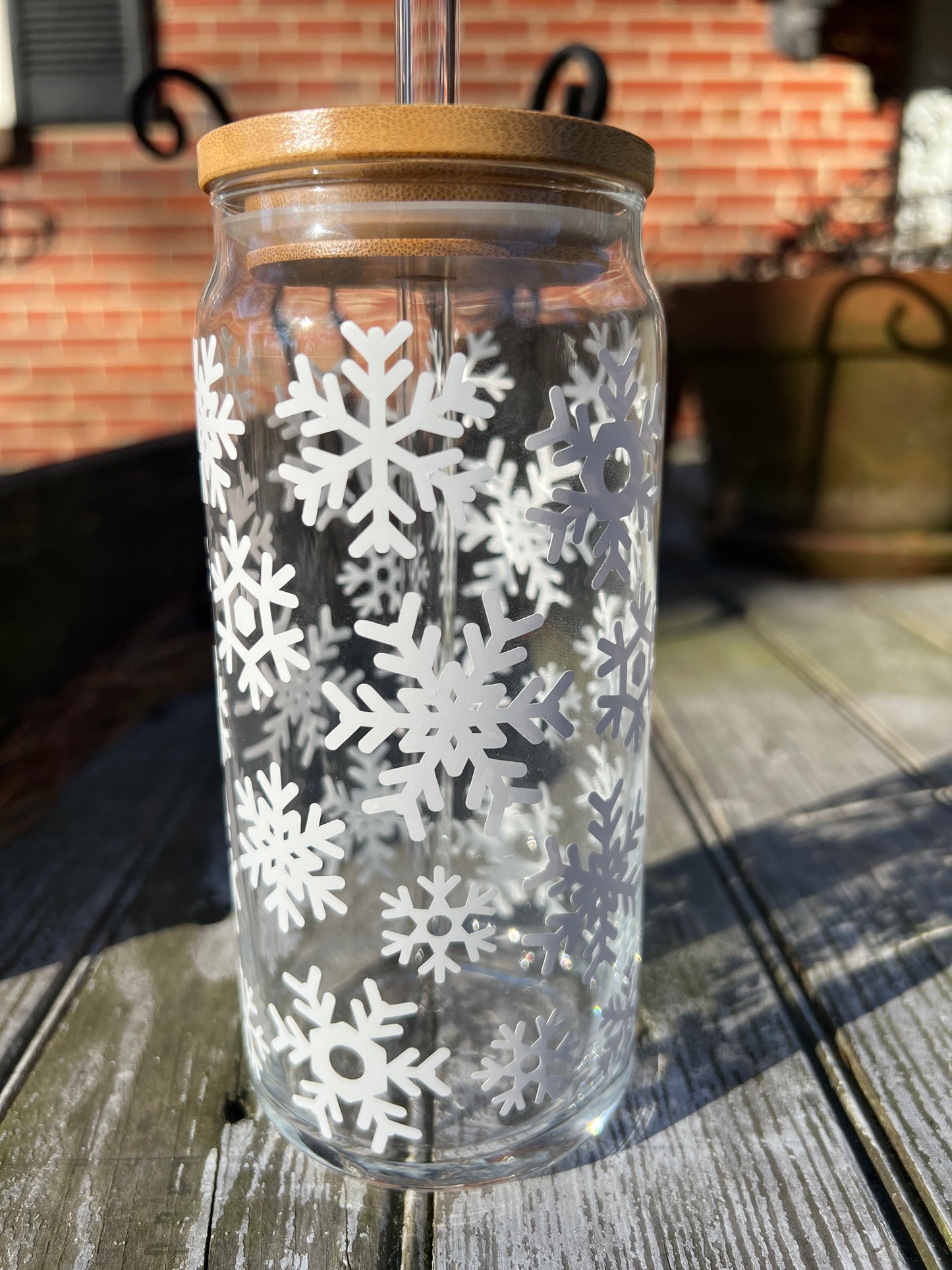 Snowflake Beer Can Glass