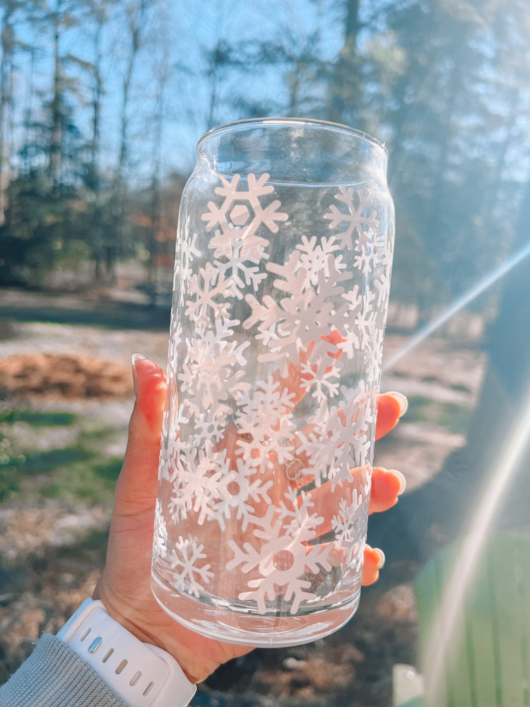 Snowflake Beer Can Glass