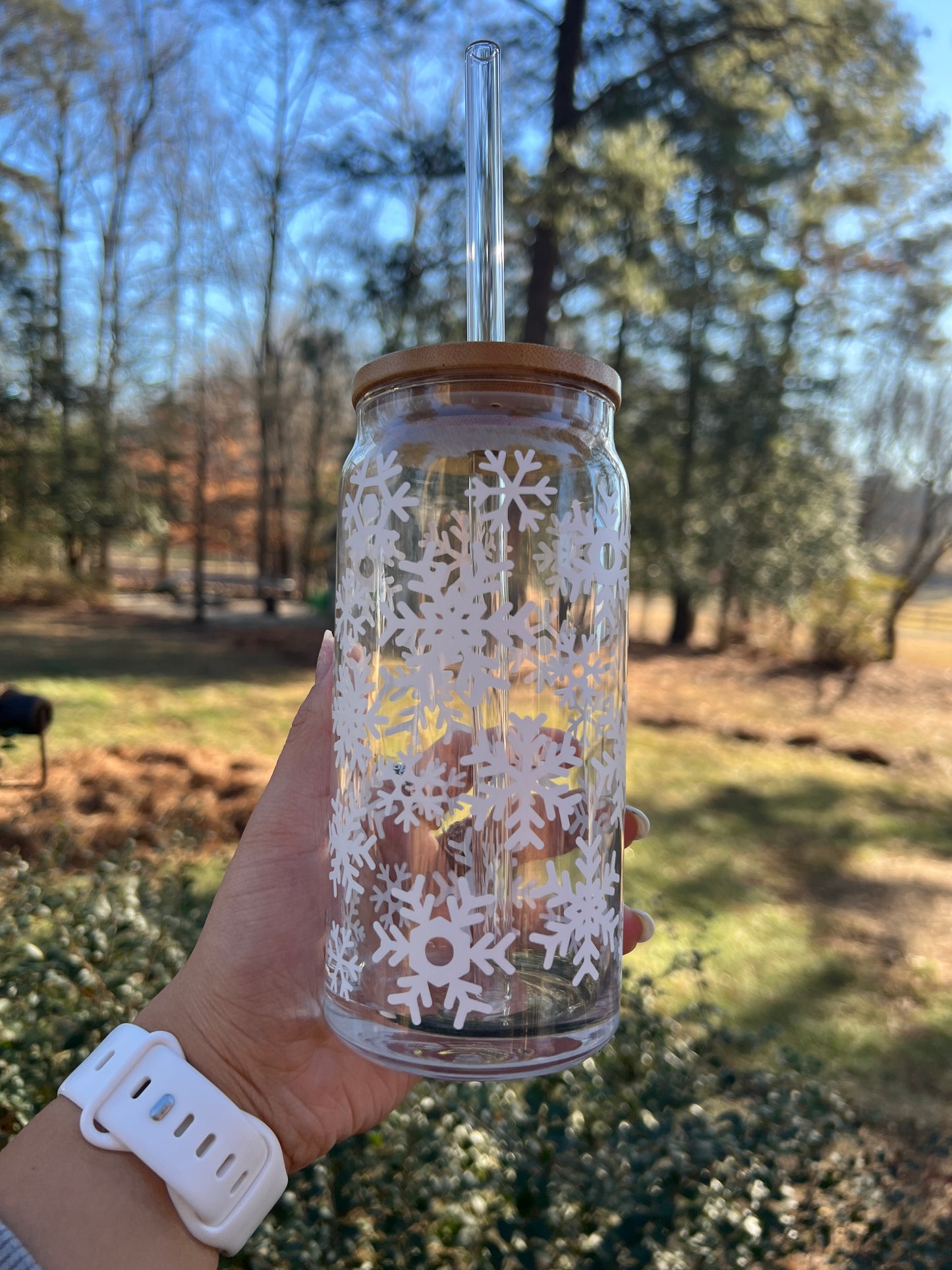 Snowflake Beer Can Glass