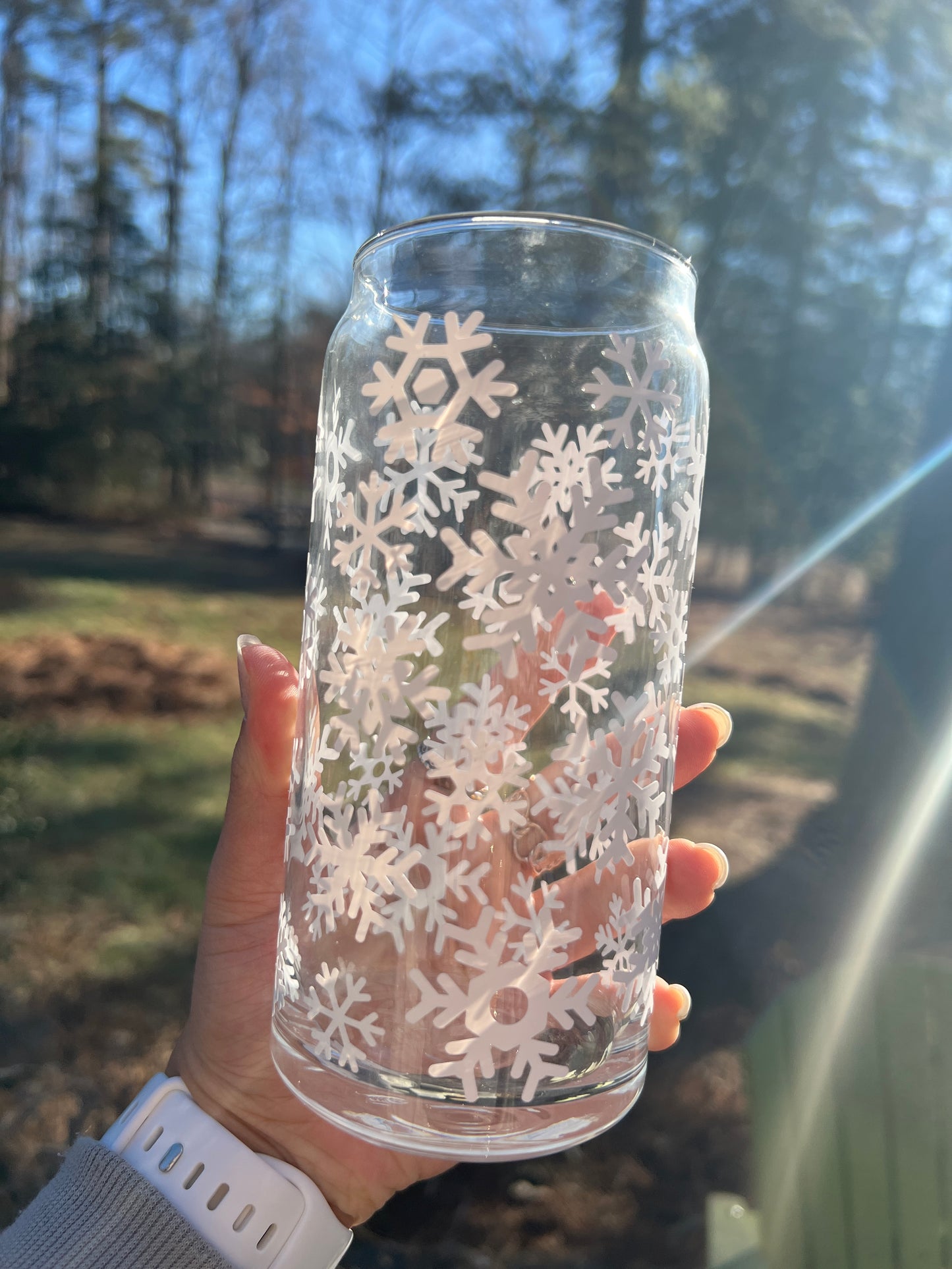 Snowflake Beer Can Glass