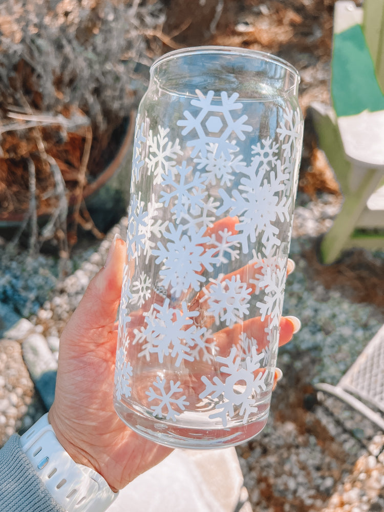 Snowflake Beer Can Glass