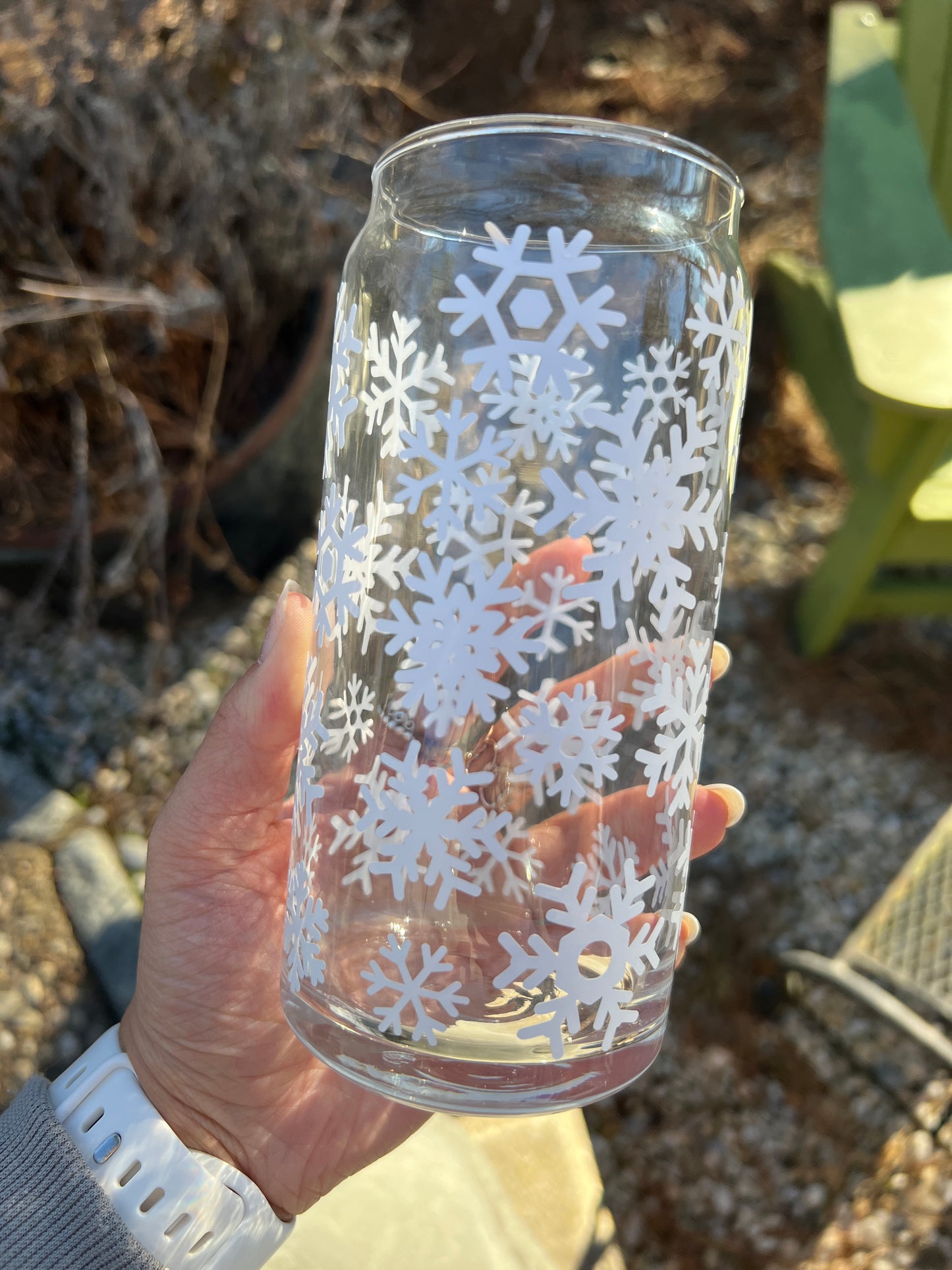 Snowflake Beer Can Glass