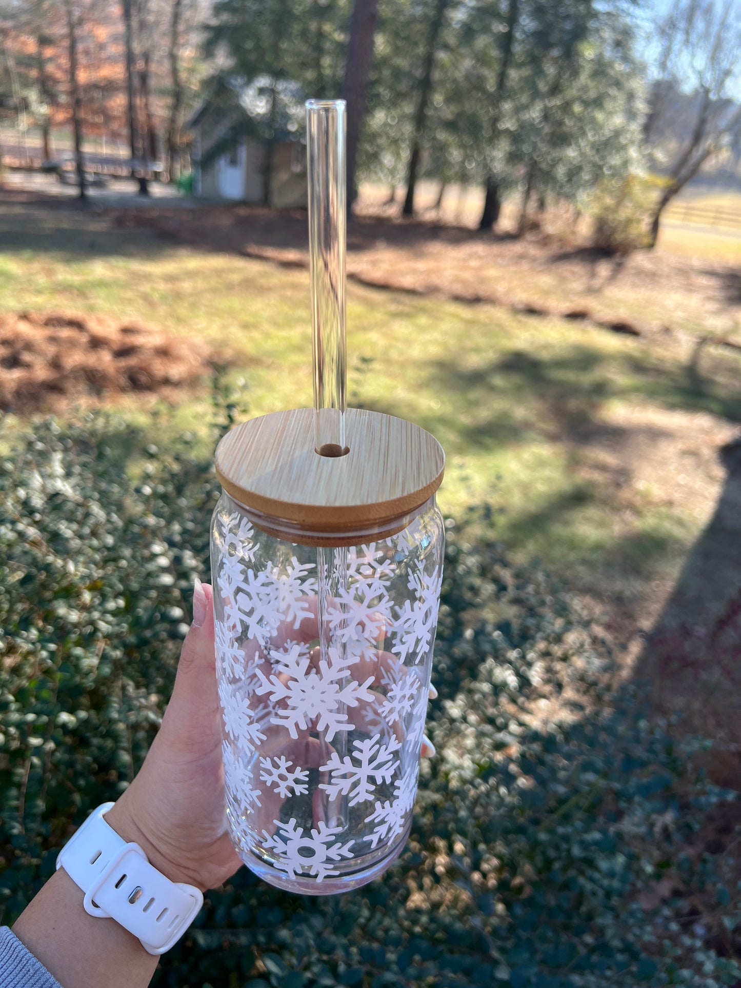 Snowflake Beer Can Glass