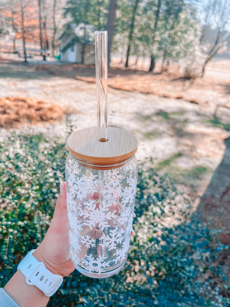 Snowflake Beer Can Glass