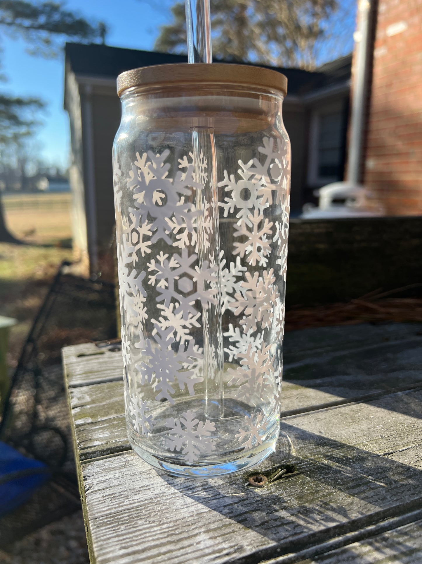 Snowflake Beer Can Glass