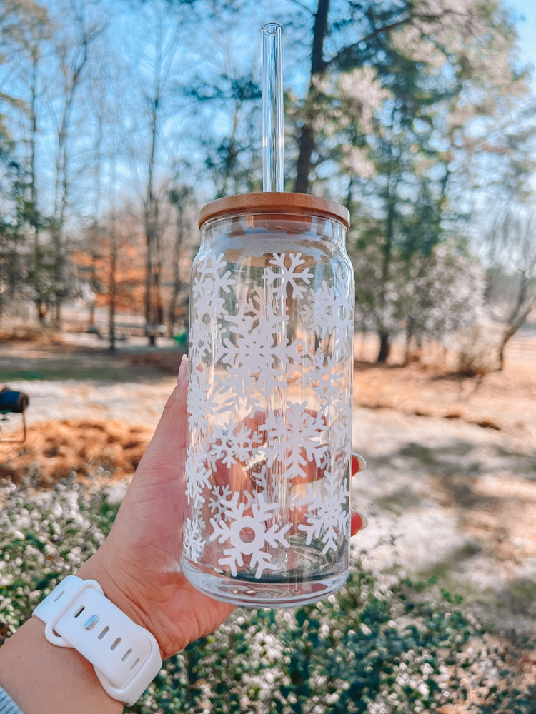 Snowflake Beer Can Glass