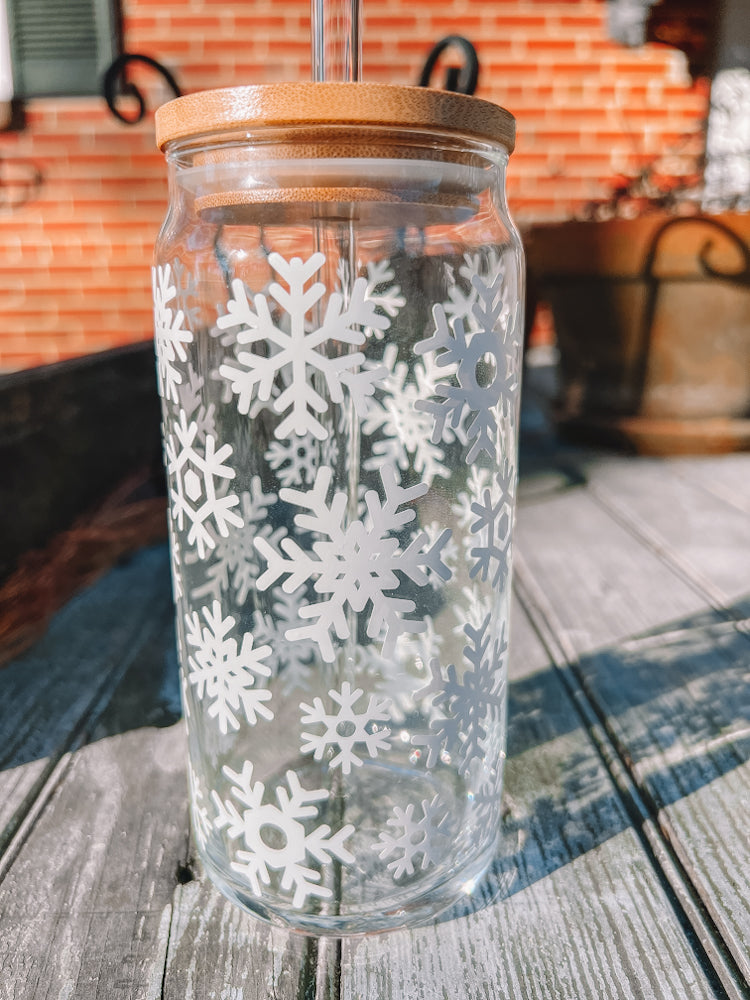 Snowflake Beer Can Glass